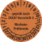 Prüfplakette geprüft nach DGUV V3, Nächster Prüftermin, 27-32, orange, Primärfaser-Graspapier, Ø 30mm, 500/RO Bild 1