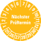 Prüfplakette Nächster Prüftermin 25-30, gelb, Schachbrettfolie, Ø 30mm, 18 / Bogen Bild 1
