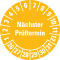 Prüfplakette Nächster Prüftermin 26-31, gelb, Schachbrettfolie, Ø 30mm, 18 / Bogen Bild 1