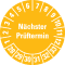 Prüfplakette Nächster Prüftermin 28-33, gelb, Schachbrettfolie, Ø 30mm, 18 / Bogen Bild 1