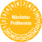 Prüfplakette Nächster Prüftermin 29-34, gelb, Schachbrettfolie, Ø 30mm, 18 / Bogen Bild 1