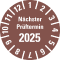 Prüfplakette Nächster Prüftermin 2025, braun, Polyesterfolie, Spezialkleber, Ø 20mm, 36 / Bogen Bild 1