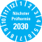 Prüfplakette Nächster Prüftermin 2030, hellblau, Polyesterfolie, Spez.Ø 20mm, 36 / Bogen Bild 1