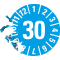 Prüfplakette 30, hellblau, Dokumentenfolie mit Spezialkleber, Ø 15mm, 60 / Bogen Bild 3