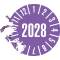 Prüfplakette 2028, violett, Dokumentenfolie, selbstklebend, Ø 35mm, 10 / Bogen Bild 3