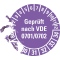 Prüfplakette geprüft nach VDE 0701,28-34, violett, Dokumentenfolie, Ø30mm, 500/Rolle Bild 3