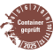 Prüfplakette Container geprüft 2025, braun, Hochleistungsfolie, Ø 30mm, 18 / Bogen Bild 3