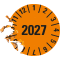 Prüfplakette 2027, orange, Dokumentenfolie, Ø 10mm, 384 / Heft Bild 3