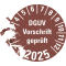 Prüfplakette DGUV Vorschrift geprüft 2025, braun, Dokumentenfolie, Ø 30mm, 18 / Bogen Bild 3