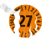 Prüfplakette 27, orange, Sicherheitsfolie, selbstklebend, Ø 15mm, 60 / Bogen Bild 3