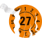 Prüfplakette 27, orange, Sicherheitsfolie, selbstklebend, Ø 25mm, 21 / Bogen Bild 3