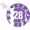 Prüfplakette 28, violett, Sicherheitsfolie, selbstklebend, Ø 25mm, 21 / Bogen Bild 3