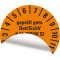 Prüfplakette BetrSichV §14, DGUV52, Nächster Prüftermin, 2027, orange, Folie, Spezialkleber, Ø30mm, 18 / Bogen Bild 3