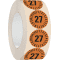 Prüfplakette 27, orange, Primärfaser- Graspapier, Ø 30mm, 500 / Rolle Bild 2