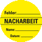 Organisationsetikett Nacharbeit, gelb, Haftpapier, ablösbar, Ø 60mm, 500 / Rolle Bild 1
