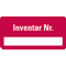 Inventaretikett Inventar-Nr, rot, Dokumentenfolie, Spezialkleber, 40x20mm, 16 / Bogen Bild 1