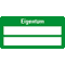 Inventaretikett Eigentum, grün, Dokumentenfolie mit Spezialkleber, 50x25mm, 9 / Bogen Bild 1