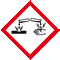 Minisymbol GHS 05 Hautätzend, Polyesterfolie, selbstklebend, 20x20mm, 30 / Bogen Bild 1