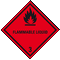 Verpackungskennzeichen Klasse 3 - Flammable Liquid, Folie, selbstklebend, 300x300mm Bild 1