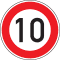PREMARK® Bodenzeichen Höchstgeschwindigkeit 10km / h, R12, zum Einbrennen, Ø 750mm Bild 1