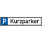 Parkplatzreservierungsschild Kurzparker, mit Befestigungsset 2, 520 x 110mm Bild 1