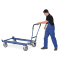 fetra® Einklink-Rohrschiebebügel für Paletten-Fahrgestelle, blau, Stahlrohr, 7,5kg Bild 2