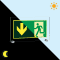 PERMALIGHT® power Rettungszeichen Notausgang, ASR/ISO, Klemmbefestigung, Acryl, 347x198mm Bild 1