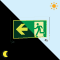 PERMALIGHT® power Rettungszeichen Rettw.li, ASR/ISO, Klemmbefestigung, Acryl, 347x198mm Bild 1
