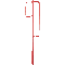 Absperrstab, mit Doppelschlaufe, mit Einschlagspitze, rot, H 1200mm, 1,2kg Bild 1