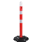 Einzelkettenständer MultiMAX inklusive Fuß, rot-reflektierend, Polypropylen, H 1000mm Bild 1