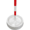 Absperrpfosten Filly, 2 Ösen Kopf, rot/weiß, PVC, 900x50mm, m.Bodenwanne Ø 500mm Bild 2