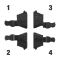 Kabelbrücke Defender MIDI 2D Adapterset, schwarz, TPU, 150x150x150mm, 4 / Verpackungseinheit(2re/2li) Bild 2