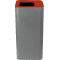 Abfallbehälter pure Essential, mit rotem Deckel, grau, Stahlblech, 100 Liter Bild 1