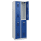 C+P Spind Basis PLUS, doppelst, 2x2 Fächer, m.Schloss, grau/blau, 1850x600x500mm Bild 1