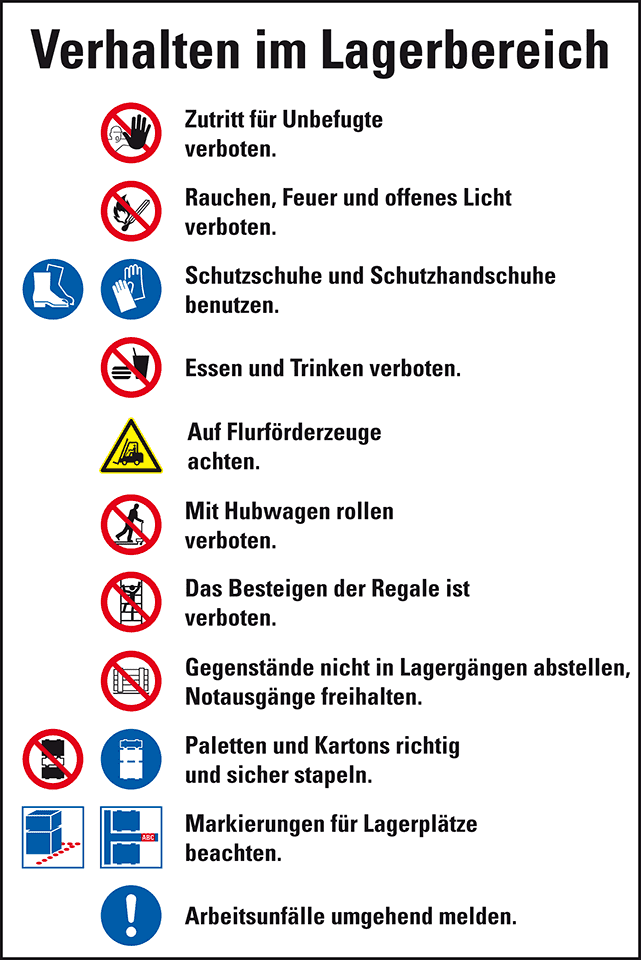 Aushänge am Arbeitsplatz
