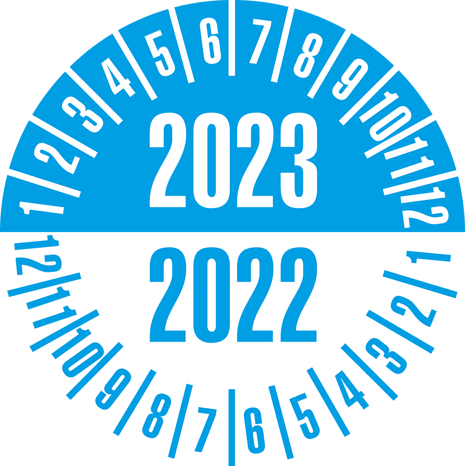 Weihnachten 2022 Weiß Prüfplakette 2023/2022,, selbstklebend, Ø35mm,10/Bogen