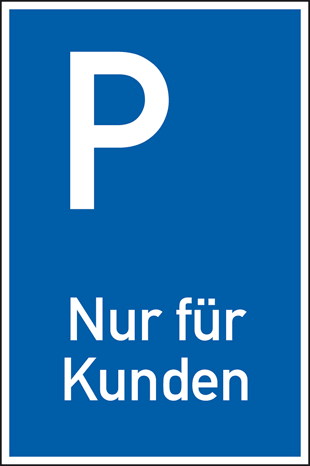 Parkplatzschild Nur für Kunden, spitze Ecken, Kunststoff, 250x400mm