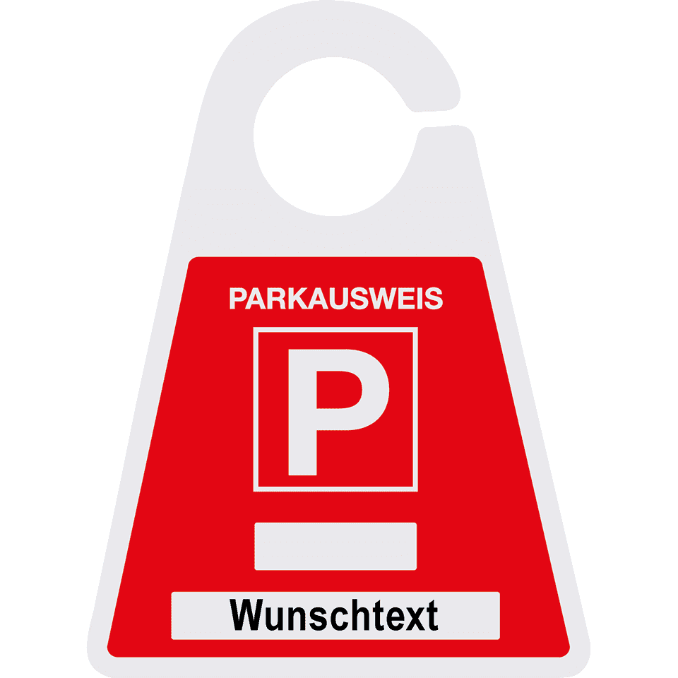 Parkausweis nach Wunsch, rot, Kunsstoff, 120x165mm | kroschke.com