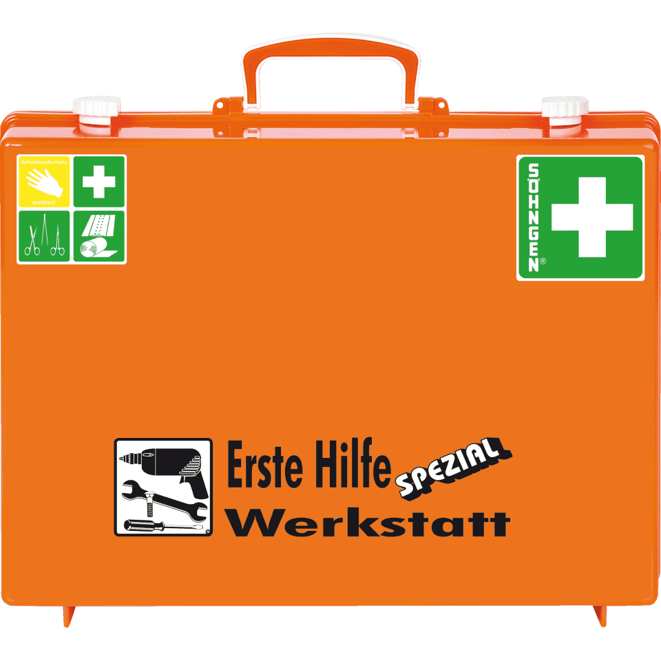 SÖHNGEN® Erste-Hilfe-Koffer Werkstatt, DIN 13157:2021, orange 