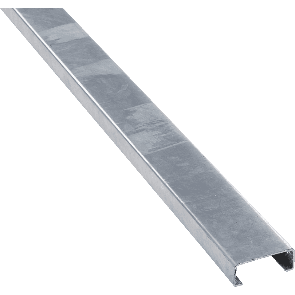 Rammschutz-Planken Komplett-Bausatz, 2 Meter Länge, gelb, Stahl, C-Profil