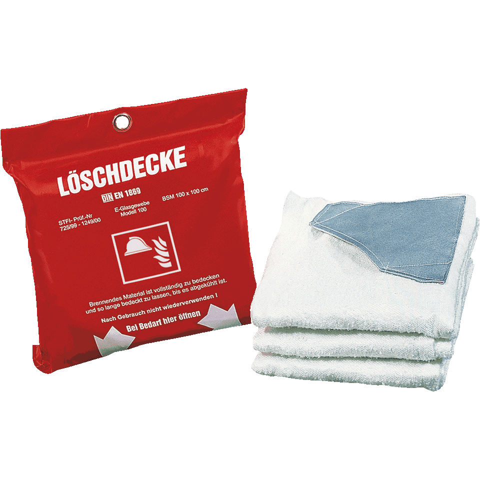 Löschdecke DIN EN 1869 2019 Feuerlöschdecke Fiberglas Brandlöscher  Feuerlöscher