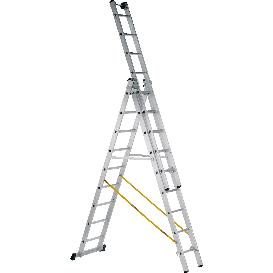 ZARGES Mehrzweckleiter, 3teilig, 3x14 Sprossen, Arbeitshöhe